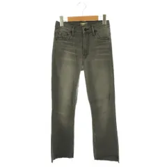 マザー mother INSIDER CROP STEP FRAY デニムパンツ フレア ストレッチ 24 グレー /HK ■OS