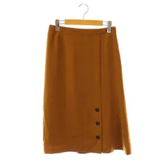 インディヴィ INDIVI フロントボタン Aラインスカート ミディ丈 ひざ丈 40 キャメル /DF ■OS ■AX