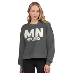 スターター レディース トップス Tシャツ スウェット クロップド フリース Womenstarter Heather Gray Minnesota Vikingshow Up Cropped Fleece Pullover Sweatshirt Mvk Gr