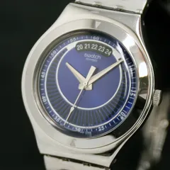 QZ スウォッチ アイロニー 青文字盤 デイト レディース腕時計 2000000 NSK KRK