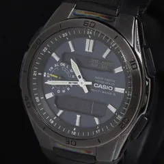 保/箱付 稼働 カシオ ウェーブセプター WVA-M650 タフソーラー 青文字盤 アナデジ メンズ腕時計 KRH 2000000 NSK