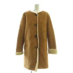 レイビームス Ray Beams フェイクムートンノーカラーコート 0 ブラウン /HK ■OS ■GY14