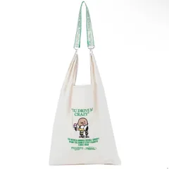 スヌーピー　PEANUTS エコバッグ　ストラップ付　2way アイボリー
