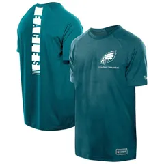 ニューエラ メンズ トップス Tシャツ Mens New Era Midnight Green Philadelphia Eagles Functional Fandom Reflective TShirt Eagreen グリーン