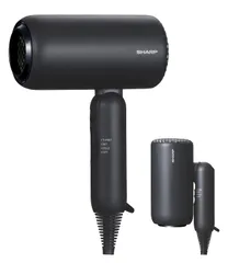 シャープ ヘアドライヤー IB-P300-B ディンプルフロー 速乾 さらさら髪 マイナスイオン UVケア コンパクト収納 ブラック色ma