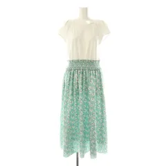 チェスティ Chesty ドッキングワンピース ロング 花柄 1 ミント ホワイト /DF ■OS