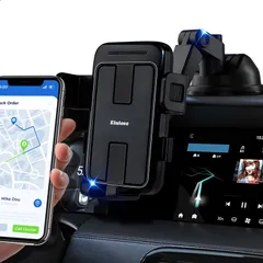 Elnicec 車載 スマホマウント 令和8年NEWモデル・超強力吸盤 車 スマホホルダー 適切な角度に調整 360度回転 安定性拔群 取り付け簡単 転落防止 互換性が高い カー用品 4～7.2インチ全機種対応 日本語説明書付き（ブラック）
