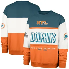 フォーティセブンブランド メンズ トップス Tシャツ スウェット マキシ 47 Brand Mens 47 AquaOrange Miami Dolphins Throwback Breeze Maximalist Sweatshirt Dol Turq A