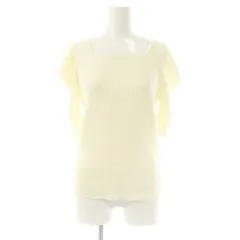 ナチュラルビューティーベーシック NATURAL BEAUTY BASIC 24SS タックショルダーリブ ニット カットソー 五分袖 FR アイボリー /NR ■OS