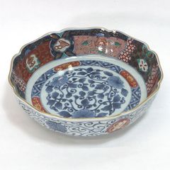 古伊万里 染錦金襴手 手描き 輪花鉢 碗 1客 江戸後期 - メルカリ