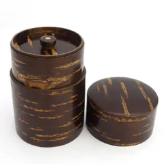 伝統工芸品 ◆【キッチン】桜皮細工　茶筒 生活雑貨【中古】 