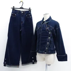 GU×ROKH ◆セットアップ/デニムジャケット/パンツ/インディゴ/S/XS 212-352458  【レディース/ガールズ/LADY/女性/婦人】 レディースファッション【中古】 
