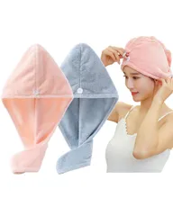 【特価セール】バス用品（ピンク+水色） ヘアキャップ ヘアターバン ふわもこ タオルキャップ お風呂上がり 強い吸水性 シャワーキャップ 軽量 長い髪専用 髪タオル 速乾 ドライキャップ ヘアドライタオル