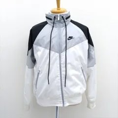 NIKE / ナイキ ◆ナイロンジャケット/ロゴ/ホワイト×ブラック×グレー/サイズS AR2210-100 【メンズ/MEN/男性/ボーイズ/紳士】 メンズファッション【中古】 
