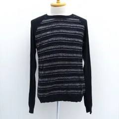 DIESEL / ディーゼル ◆ニット/ボーダー柄/コットン/ブラック/サイズL 【メンズ/MEN/男性/ボーイズ/紳士】 メンズファッション【中古】 