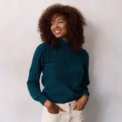 LC Lauren Conrad レディース アウター ニット・セーター フリル Womens LC Lauren Conrad Ruffle Neck Pullover Sweater Teal Heather ヘザー