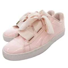 プーマ PUMA BASKET HEART PATENT スニーカー シューズ 23.5cm ピンク パテント エナメル リボンシューレース /AE
