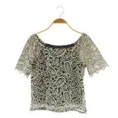 スナイデル SNIDEL 23SS オフショルレーストップス ブラウス 半袖 プルオーバー ONE ブラック ホワイト /MY ■OS