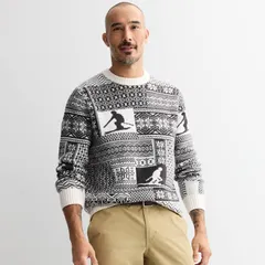 ソノマ メンズ アウター ニット・セーター パッチワーク Mensonoma Goods For Life Fairisle Patchwork Crew Black White Fairisle ホのサムネイル