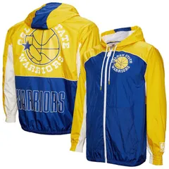 ミッチェルネス メンズ アウター ジャケット・ブルゾン Mens Mitchell Ness Royal Golden State Warriors Hardwood Classics Big Shoのサムネイル