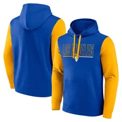 ファナティクス メンズ トップス Tシャツ パーカー Mens Fanatics RoyalGold Los Angeles Rams Outline Pullover Hoodie Lar Blue ブルー