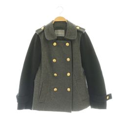 トランテアン ソン ドゥ モード 31 Sons de mode ウール 金ボタン ダブルコート ショートコート アウター 36 グレー ブラック /DF ■OS