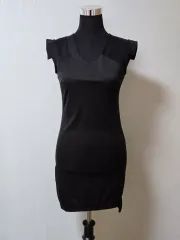 XY JY シースルー バイカラー ストレッチ 裾 アシンメトリー ワンピース 新品