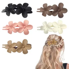 【特価商品】花形ヘアクリップ (5個セット) 髪飾り バンスクリップ 大きめ しっかりとまる ヘアクリップ 髪留め シンプル おしゃれ 日常 Doyime 通勤 通学 普段使い ヘアアクセサリー