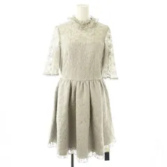 リリーブラウン Lily Brown 袖フレアーヴィンテージドレス ワンピース 膝丈 1 グレー /DO ■OS