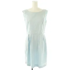 ストロベリーフィールズ STRAWBERRY-FIELDS ストライプ ノースリーブワンピース ライトブルー 白 /MI ■OS