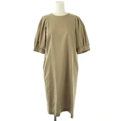 ユナイテッドアローズ UNITED ARROWS 半袖ワンピース パフスリーブ 36 グレージュ /MI ■OS