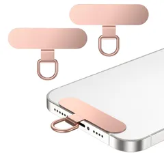 ストラップホルダー スマホ ストラップホルダー [浮きなし曲がれ設計・0.3mm極薄金属製タグパッチ] スマホ ショルダー 携帯ストラップホルダー 落下防止 首掛け 斜めがけ 肩掛け 首かけ 携帯ストラップ iphone android スマホアクセサリ 全機