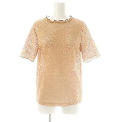 ザラ トラファルック ZARA Trafaluc カットソー レース プルオーバー 半袖 S オレンジベージュ /DF ■OS ■FR