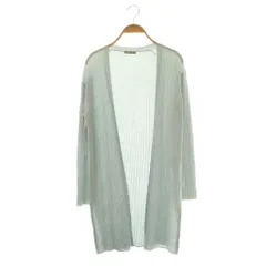 セオリーリュクス theory luxe ALLAN PETRA リブニット ロングカーディガン 前開きトッパー ウール 38 水色 /AT ■OS