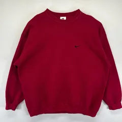 古着 90's/90年代 ナイキ NIKE USA製 スウェット 大きいサイズ トレーナー ワンポイントロゴ クルーネック 2XL  レッド メンズ