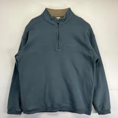 古着 コロンビア Columbia スウェット 大きいサイズ ハーフジップ トレーナー プルオーバー ワンポイントロゴ XL  ブルー系 メンズ