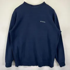 古着 コロンビア Columbia スウェット 大きいサイズ トレーナー クルーネック ワンポイントロゴ刺繍 2XL  ネイビー メンズ