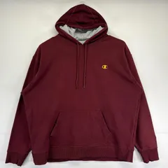 古着 チャンピオン Champion パーカー 大きいサイズ トレーナー スウェット ワンポイントロゴ刺繍 スポーツ 2XL  レッド系 メンズ