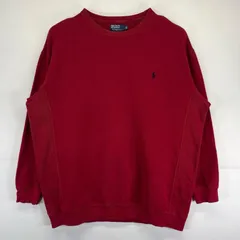 古着 ポロバイラルフローレン Polo by Ralph Lauren スウェット 大きいサイズ トレーナー クルーネック ワンポイントロゴ  XLT  レッド メンズ