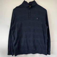 古着 ポロ・ラルフローレン POLO RALPH LAUREN スウェット 大きいサイズ ハーフジップ トレーナー チェック柄 2XLTALL  ブラック メンズ