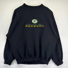 古着 90's/90年代 ロゴセブン LOGO7 スウェット 大きいサイズ パッカーズ NFL スポーツチーム 2XL  ブラック メンズ