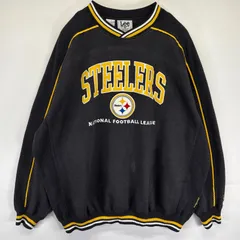 古着 90's/90年代 リー Lee スウェット トレーナー NFL スティーラーズ steelers ビッグロゴ刺繍 2XL  ブラック メンズ