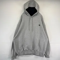 古着 チャンピオン Champion パーカー スウェット ワンポイントロゴ プルオーバー  大きいサイズ 2XL  グレー メンズ
