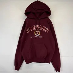 古着 チャンピオン Champion パーカー スウェット プルオーバー  カレッジロゴ フーディ ハーバード S  レッド系 メンズ