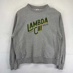 古着 チャンピオン Champion スウェット 単色タグ リバースウィーブ ロゴプリント 復刻 トレーナー クルーネック L  グレー系 メンズ