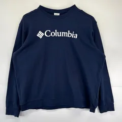 古着 コロンビア Columbia スウェット 大きいサイズ クルーネック トレーナー 大判ビックロゴプリントデザイン アウトドア 2XL  ネイビー メンズ