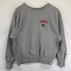 古着 チャンピオン Champion スウェット 3色タグ リバースウィーブ トレーナー クルーネック チームロゴ刺繍デザイン M  グレー系 メンズ