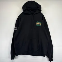 古着 チャンピオン Champion パーカー スウェット フーディ 刺繍 ワッペンロゴ プルオーバー  大きいサイズ XL  ブラック メンズ