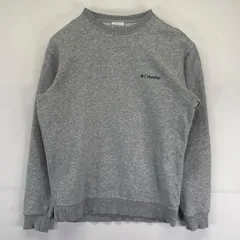 古着 コロンビア Columbia スウェット トレーナー クルーネック ワンポイントロゴ刺繍 アウトドア S  グレー系 メンズ