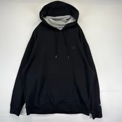 古着 チャンピオン Champion パーカー スウェット プルオーバー  ワンポイントロゴ 大きいサイズ 2XL  ブラック メンズ